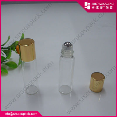 kopen 1/6oz 5ml mini roll-on glasfles voor essentiële olie metalen rolbal geur parfum online vervaardiging