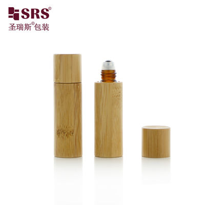 kopen BG-5ML Fabricage Lege Amberkleurige Glazen Rollerball Fles met Bamboe Buitenkant voor Parfumolie, Nagelhuidolie Verpakking online vervaardiging