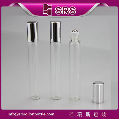 kopen SRS 10 ml helderkleurige glazen rollerbalfles met zilveren aluminium dop online vervaardiging