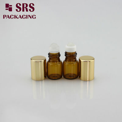 kopen SRS lege 1 ml amberkleurige mini glazen monsterrolfles met gouden aluminium dop online vervaardiging