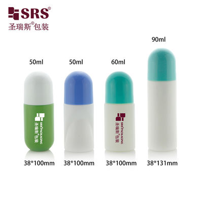 kopen 2 oz 3 oz witte rol op deodorant fles met PP plastic dop en rolbal online vervaardiging