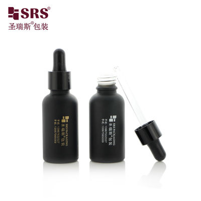 kopen Zwarte plastic druppelfles van glas 5ml 10ml 15ml 20ml 30ml 50ml 100ml voor olie online vervaardiging