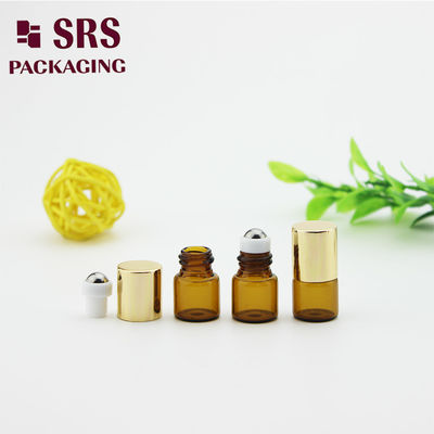 kopen SRS lege amberkleurige glazen rollerballfles van 1 ml met gouden aluminium dop online vervaardiging