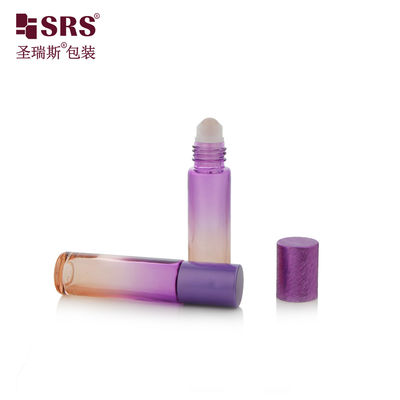 kopen BLPM-10ml Schattige Paarse Glazen Rollerflessen Cilindrische Ronde 21MM Diameter Flesje Met Aluminium Dop Voor Parfumoliën online vervaardiging