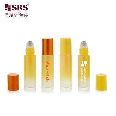 kopen BLPM-10ml Vormglasrolffles met Matte Gradient Gele Kleur Aanpassing Gratis monster met stalen bal voor geurgeur online vervaardiging