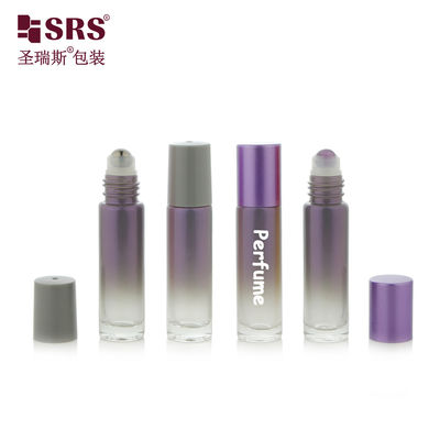 kopen BLPM-10ml Ronde Vorm Lege Gradient Rook Paars Custom Kleur Glazen Fles Roller Flesje Met Stalen Rollende Bal Voor Cosmetische Parfumolie online vervaardiging