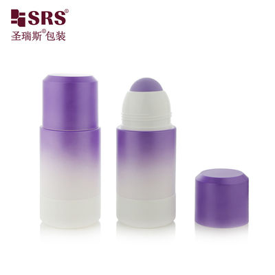 kopen RPPE(P)-75ML fabrieksdirecte verkoop Lege Parfum Branding Witte Paarse Verloop Navulbare Roll On Fles Met Logo Bedrukking met paarse holle rollerbal online vervaardiging