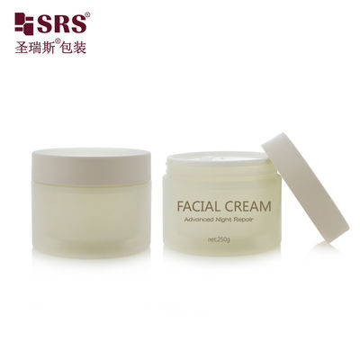 kopen SRSJK-250g Eco Friendly Frosted Clear Plastic Cream Jar Laboratory Double Wall Jar Met Ronde Cylindrische Vorm Jar Verpakking Voor Cosmetica online vervaardiging