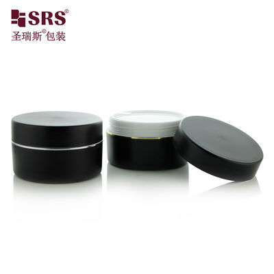kopen SRSJK-100g Eco Friendly Cosmetic Packaging Solutions Men Cosmetic Black 100g Creme Jar In Plastic Voor Body Scrubs online vervaardiging