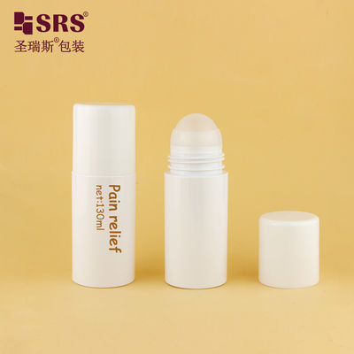kopen PET43-130ML lege witte ronde milieuvriendelijke PET-plasticfles met grote rolbal voor massage online vervaardiging
