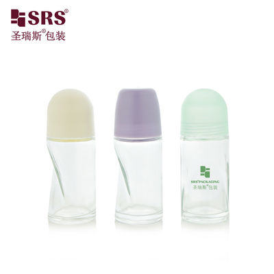 kopen BLPG-B-50ml Empty round Clear glass personal care roll bottle vial container with pP massage ball online vervaardiging
