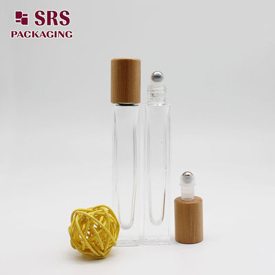 kopen SRS cosmetische heldere 10 ml parfums vierkant glas rolfles met bamboe kap online vervaardiging