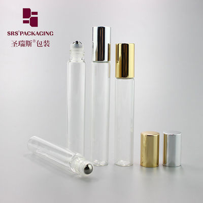 kopen Voorraadproducten helder 8 ml 10 ml lege glazen parfumrolfles met gouden aluminium dop online vervaardiging