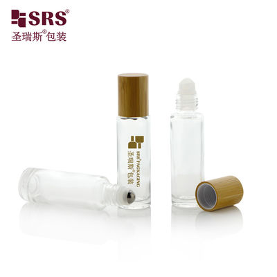 15ml glazen roll-on fles set met bamboe dop voor etherische oliën