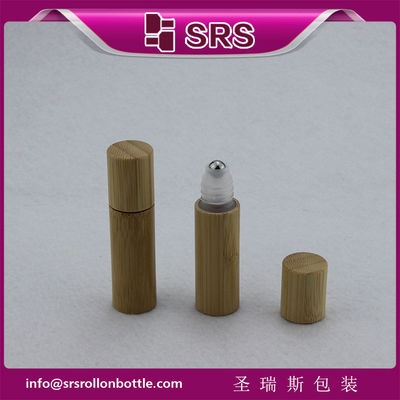 SRS 5 ml bamboe rollerballfles, bamboe plastic oogcrèmefles
