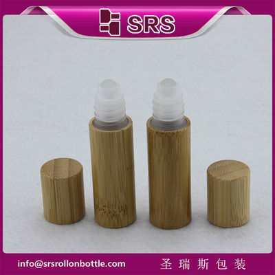 SRS 5ml bamboe rollerballfles, bamboe roll-on fles met plastic bal