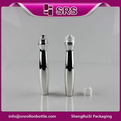 SRS verpakking plastic 15 ml zilveren kleur PETG rol op fles met stalen bal