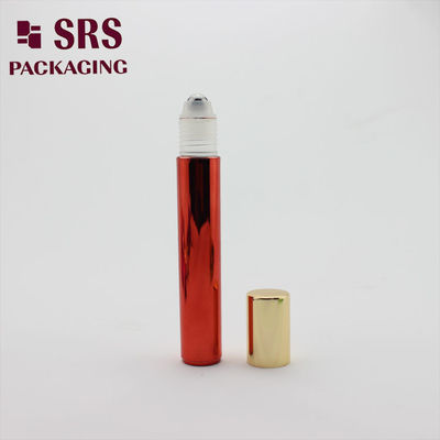 SRS Leeg oogcrème Plastic Roll On Flask Metaliseerde rode kleur 15 ml
