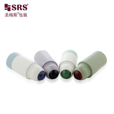 Hervulbare primaire rol op fles verpakking met natuurlijke stenen bal voor het bevatten van antitranspirant applicator 50 ml capaciteit