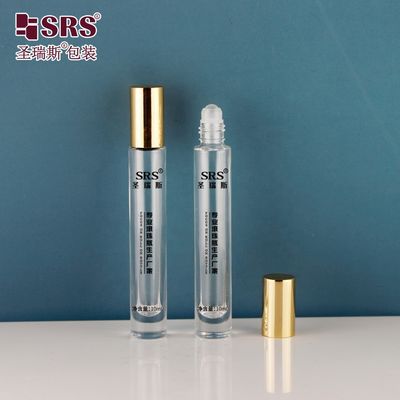 10 ml ronde glazen rollerfles met gekleurde geanodiseerde aluminium dop en dikke bodem voor etherische oliën en parfums