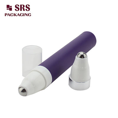 SRS 15ml paarse kleur airless oogcrème roll-on fles met stalen kogel