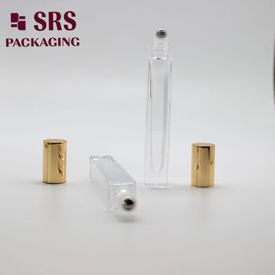 SRS cosmetische vierkante vorm heldere kleur 10 ml glazen rollerbalfles