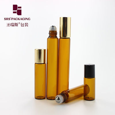 Leeg Amber Perfume Glas Roll On Flasje 3ml 5ml 10ml Met Metalen Roller Ball