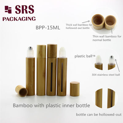 SRS Lege Cosmetische Echte Bamboe Plastic Roll-On Fles 5ml 8ml 10ml 15ml