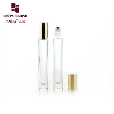 GB1 Lege cilindrische essentiële olie glazen rollerfles 10ML met goud/zilveren metalen dop